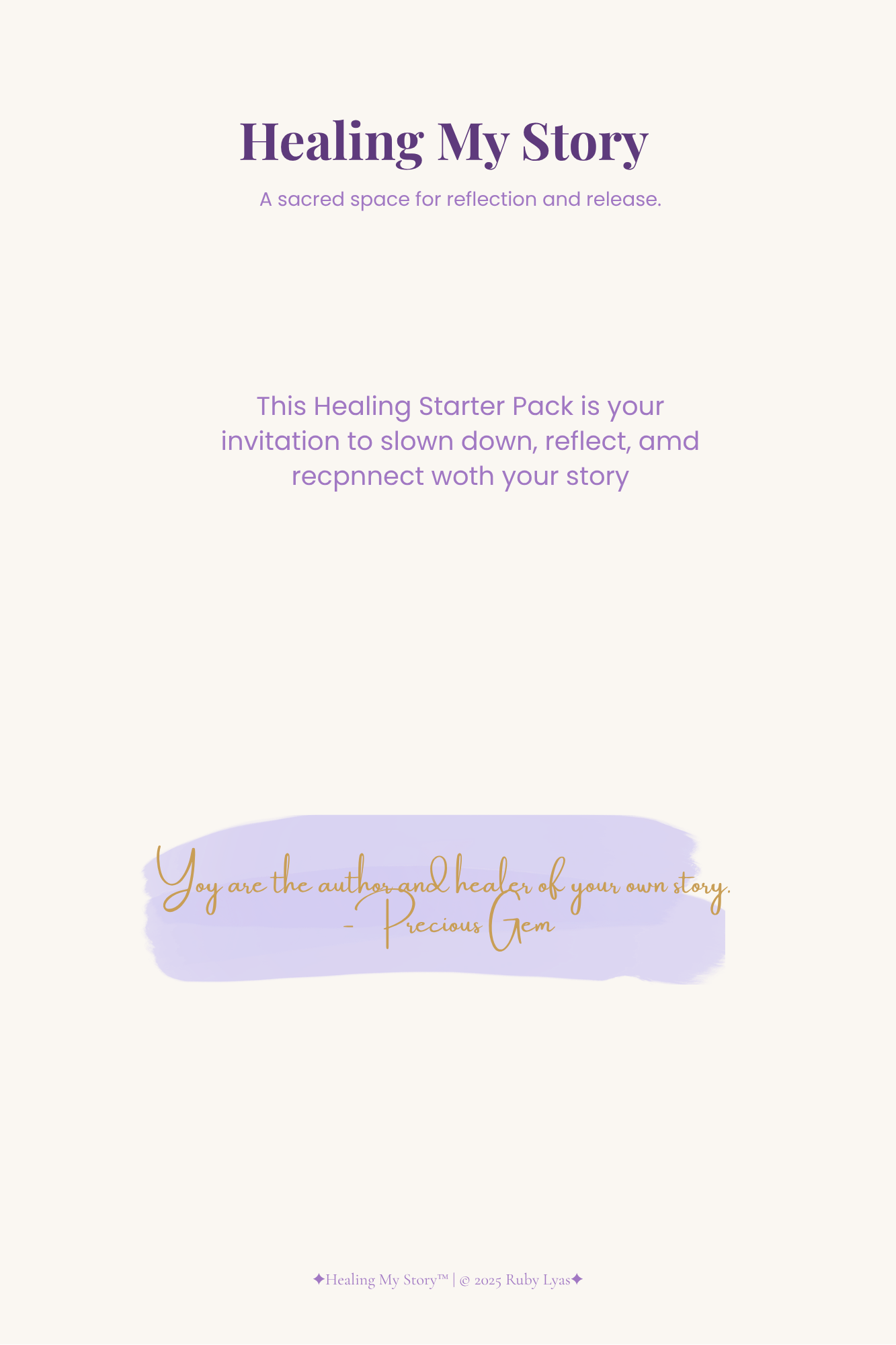 Healing My Story Preview Starter Journal